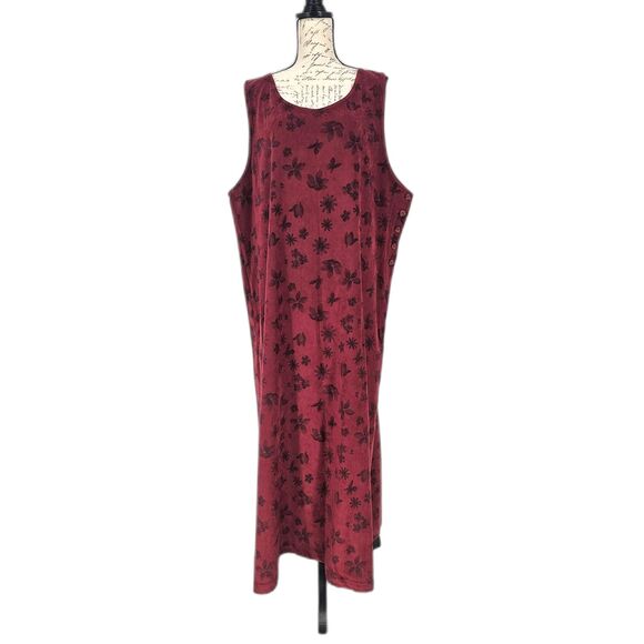 Architect Scoop Neck Sleeveless Maxi Dress Burgundy Large - Picture 1 of 7
